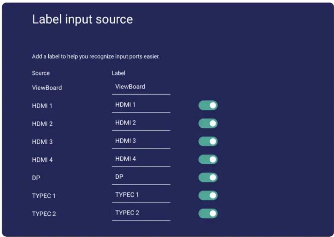 VIEWSONIC IFP92UW - Label Input Source(標示輸入來源) - 1