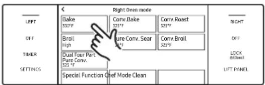Dacor DOP36C86DLM - Setting the Cooking Mode - 3