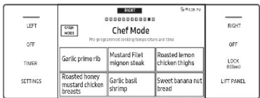 Dacor DOP36C86DLM - Utilisation de Chef Mode (Cuisson gourmet) - 1