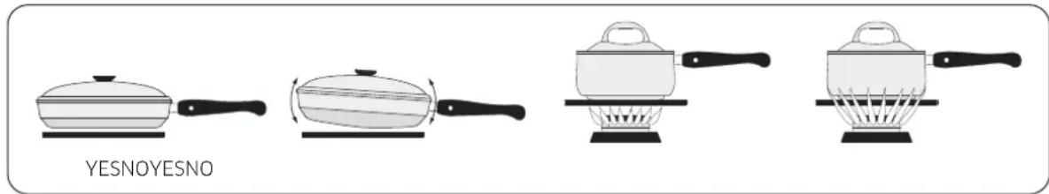 Dacor DOP36C86DLM - Elija utensilios que cumplan con lo siguiente: - 1
