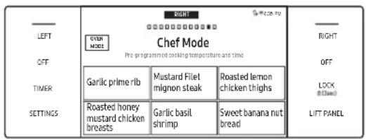 Dacor DOP48C96DLM - Utilisation de Chef Mode (Cuisson gourmet) - 1