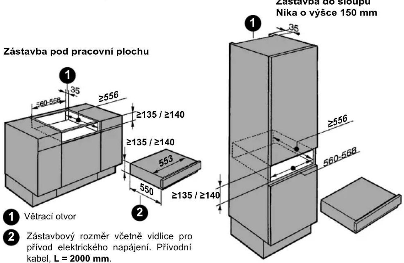 HAIER HWO15NVD6XB1 - Zástavbové rozměry - 1