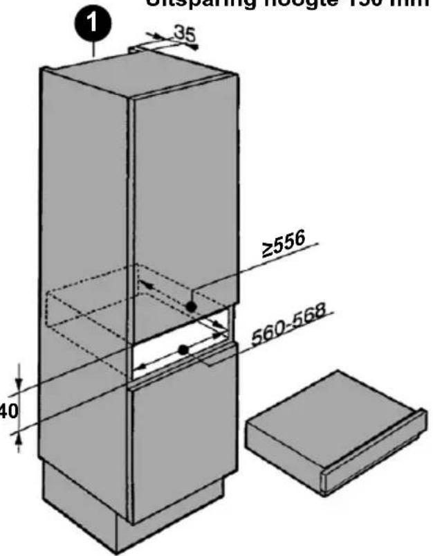 HAIER HWO15NVD6XB1 - Afmetingen inbouwopening - 2