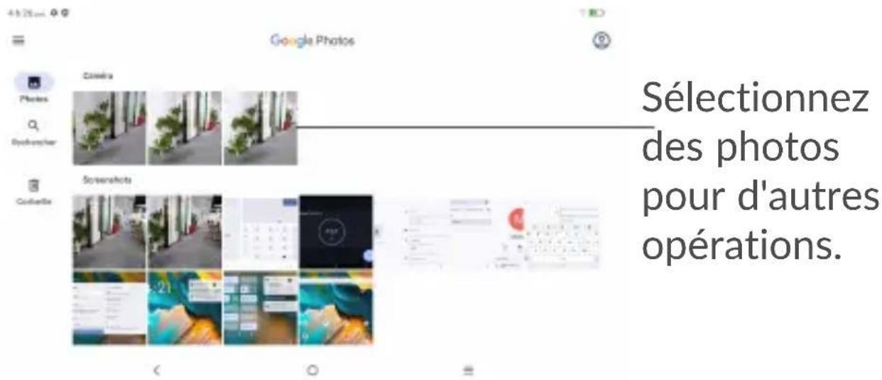 Google Photos Sélectionnez des photos pour d'autres opérations.