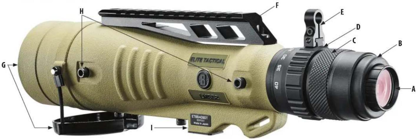 BUSHNELL Elite Tactical LMSS2 - NEVER LOOK DIRECTLY AT THE SUN WITH YOUR SPOTTING SCOPE, AS IT MAY CAUSE SERIOUS DAMAGE TO YOUR EYES - 1