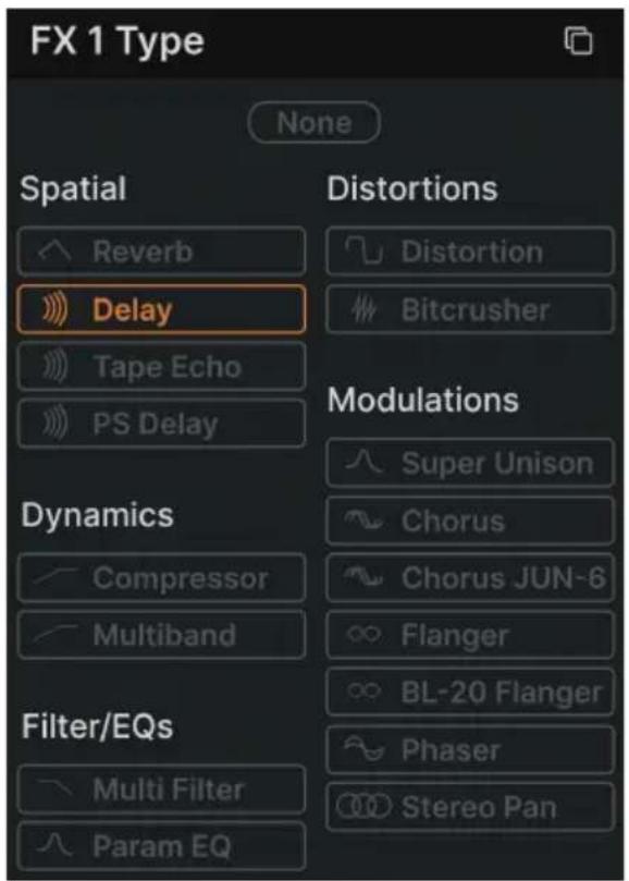 Arturia MiniBrute V - Sélectionner un effet - 1