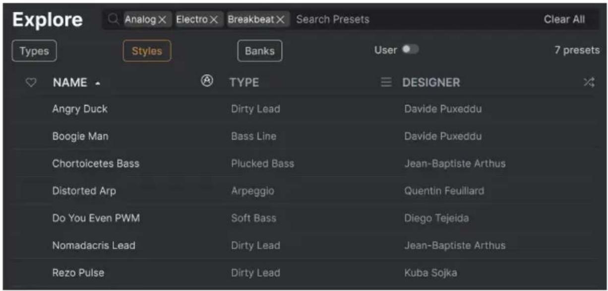 Arturia MiniBrute V - Fenêtre Search Results - 1