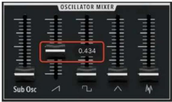 Arturia MiniBrute V - Fenêtres contextuelles de valeurs - 1
