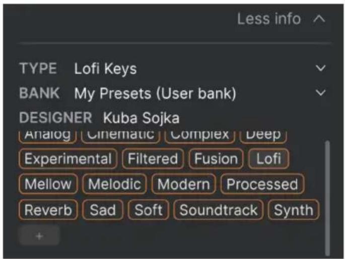 Arturia MiniBrute V - Partie Preset Info - 2
