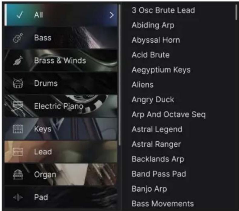 Arturia MiniBrute V - Accès au navigateur de presets et panneau de nom - 2