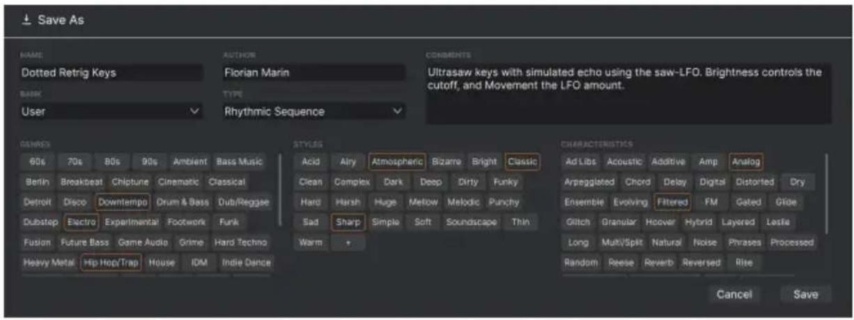 Arturia MiniBrute V - Save Preset As... - 1