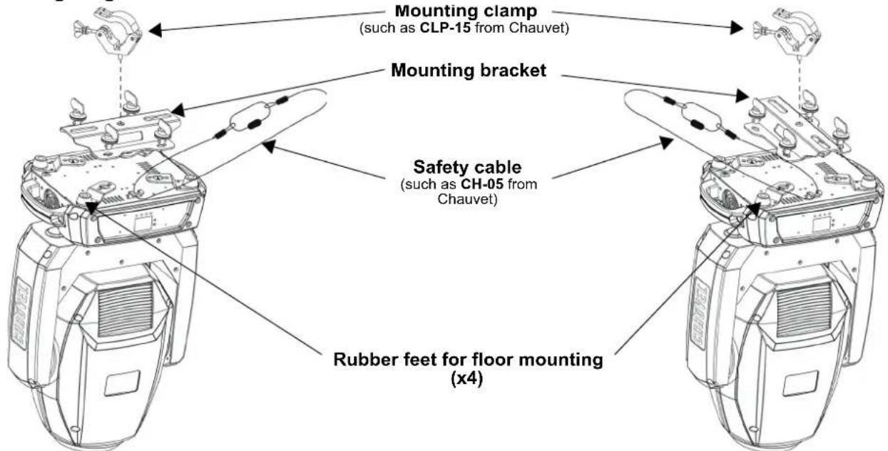 Chauvet Intimidator Spot 375ZX - Mounting Diagram - 1