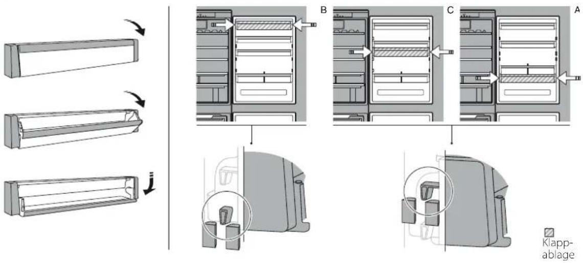 INDESIT IND 402 - KLAPPABLAGE (BAUTEIL, DAS AUF VERSCHIEDENEN HÖHEN POSITIONIERT WERDEN KANN) - 1