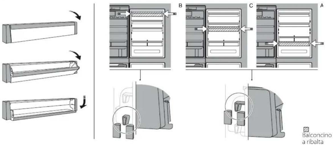 INDESIT IND 402 - BALCONCINO A RIBALTA (COMPONENTE POSIZIONABILE A DIVERSE ALTEZZE) - 1