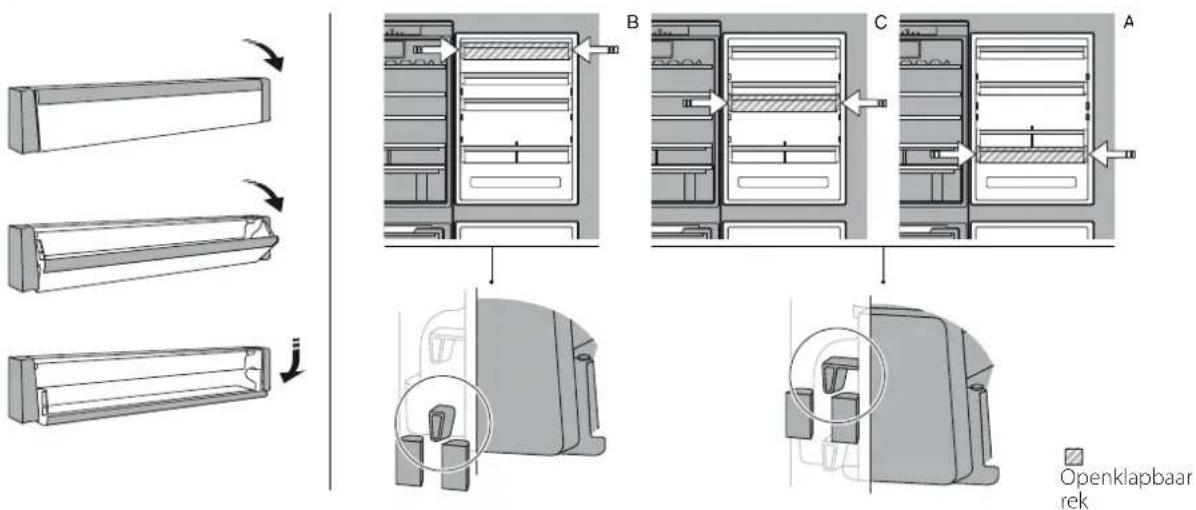 INDESIT IND 402 - OPENKLAPBAAR REK (COMPONENT DAT OP VERSCHILLENDE HOOGTEN KAN WORDEN GEPLAATST) - 1