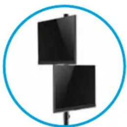 V7 DS1FSDS - SUPPORT DE BUREAU EMPILABLE POUR DEUX ÉCRANS - 2