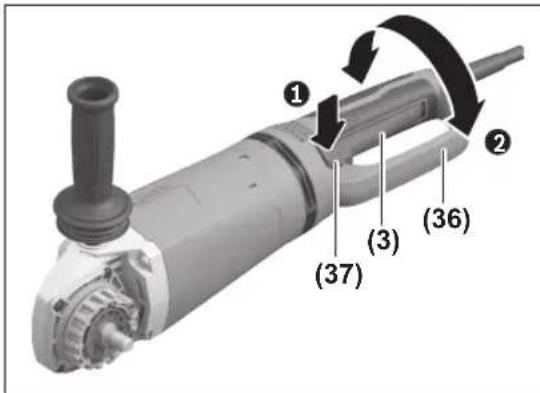 BOSCH GWS 27-230 PR Professional - Turning the main handle - 1
