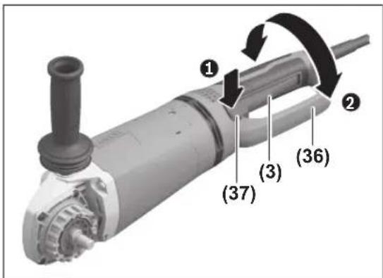 BOSCH GWS 27-230 PR Professional - Pivotement de la poignée principale - 1