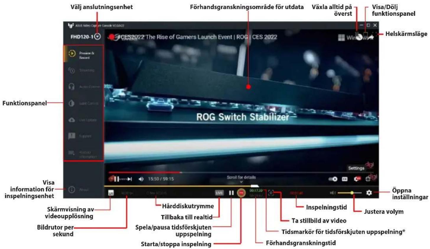 ASUS TUF GAMING CAPTURE BOX-4KPRO - Användargränssnitt för ASUS Video Capture Console - 1