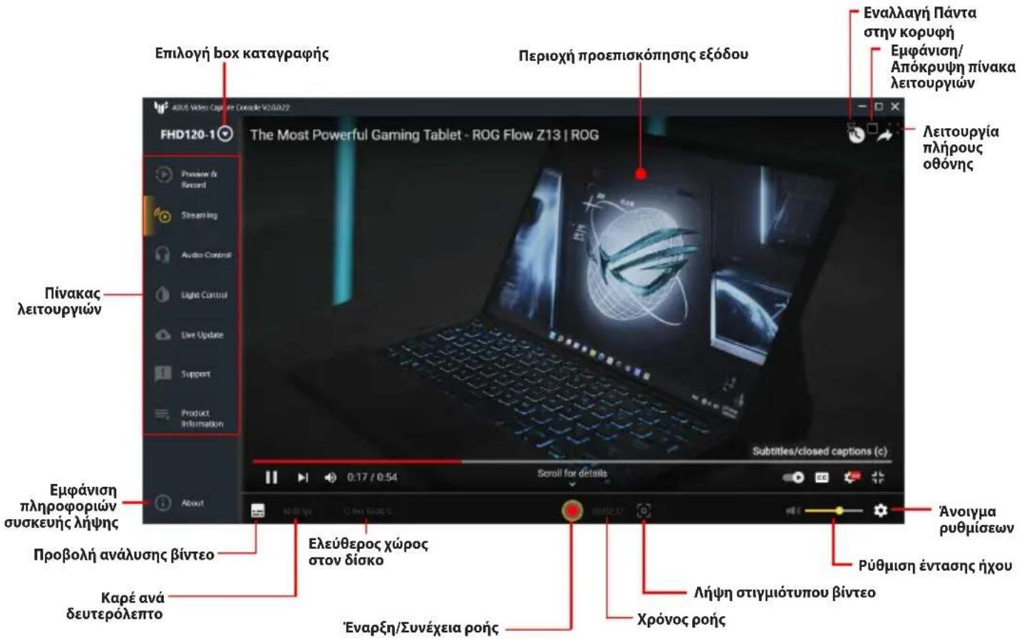 ASUS TUF GAMING CAPTURE BOX-4KPRO - Πρόσβαση στο παράθυρο Ρυθμίσεις προεπισκόπησης και εγγραφής: - 2