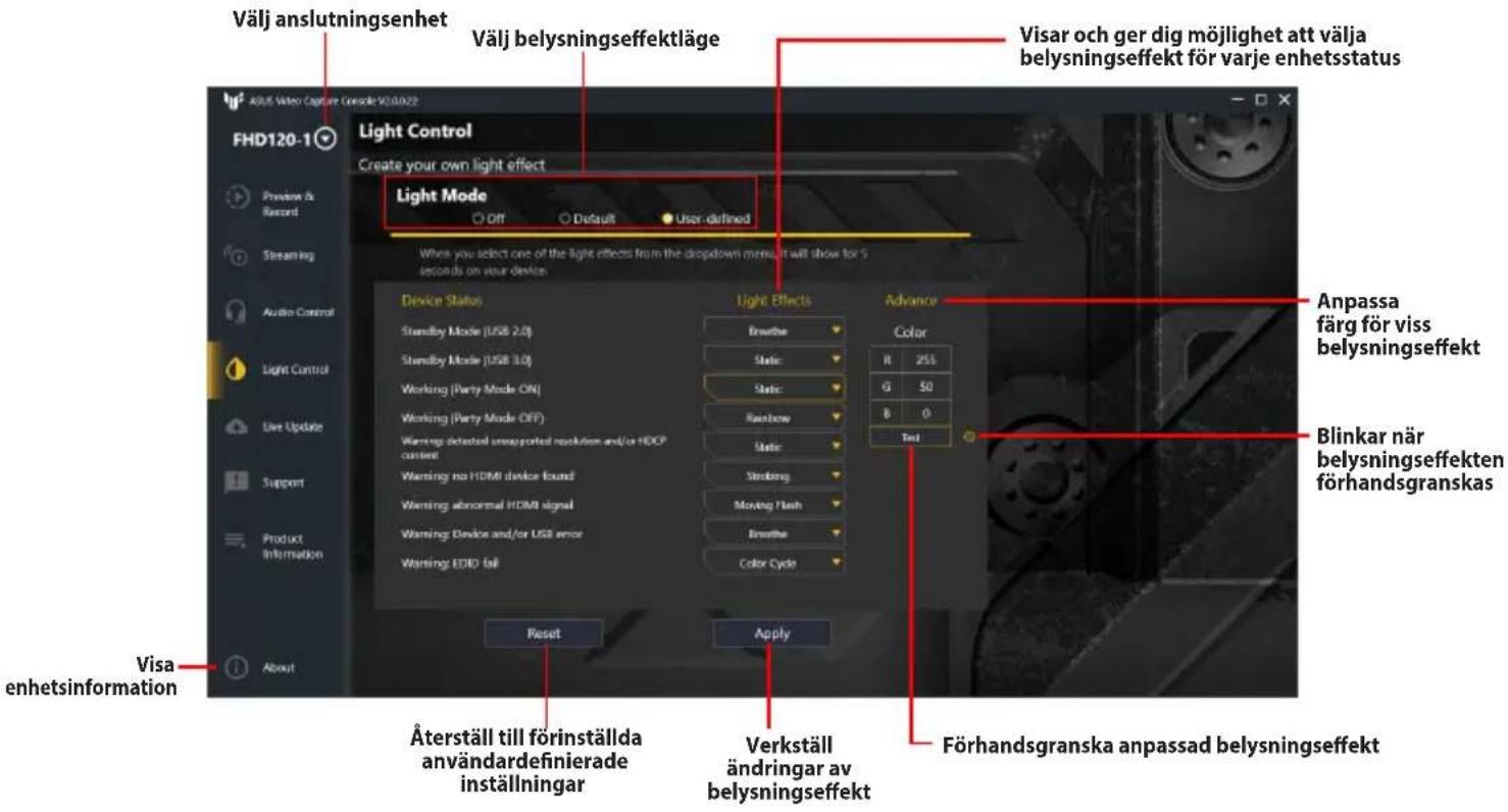 ASUS TUF GAMING CAPTURE BOX-4KPRO - Ljuskontroll - 1