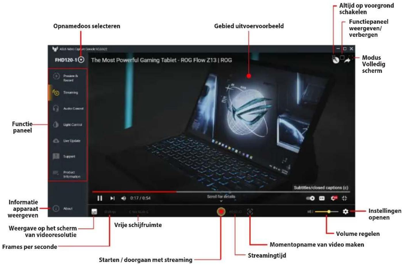 ASUS TUF GAMING CAPTURE BOX-4KPRO - Het venster Voorbeeld- en opname-instellingen openen: - 2