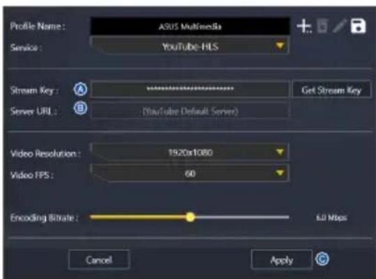 ASUS TUF GAMING CAPTURE BOX-4KPRO - Neues Streaming-Profil hinzufügen - 2