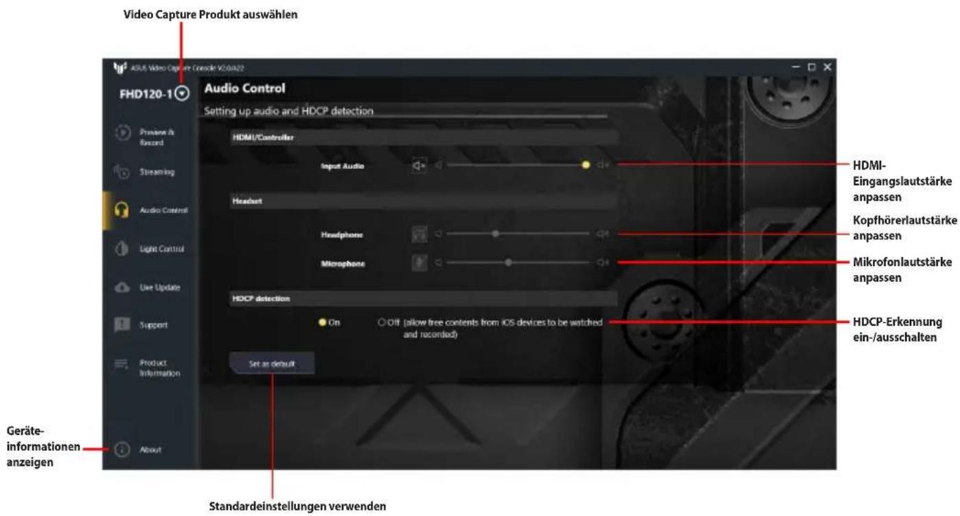 ASUS TUF GAMING CAPTURE BOX-4KPRO - Audiosteuerung - 1