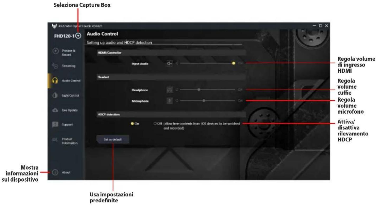 ASUS TUF GAMING CAPTURE BOX-4KPRO - Controllo Audio - 1