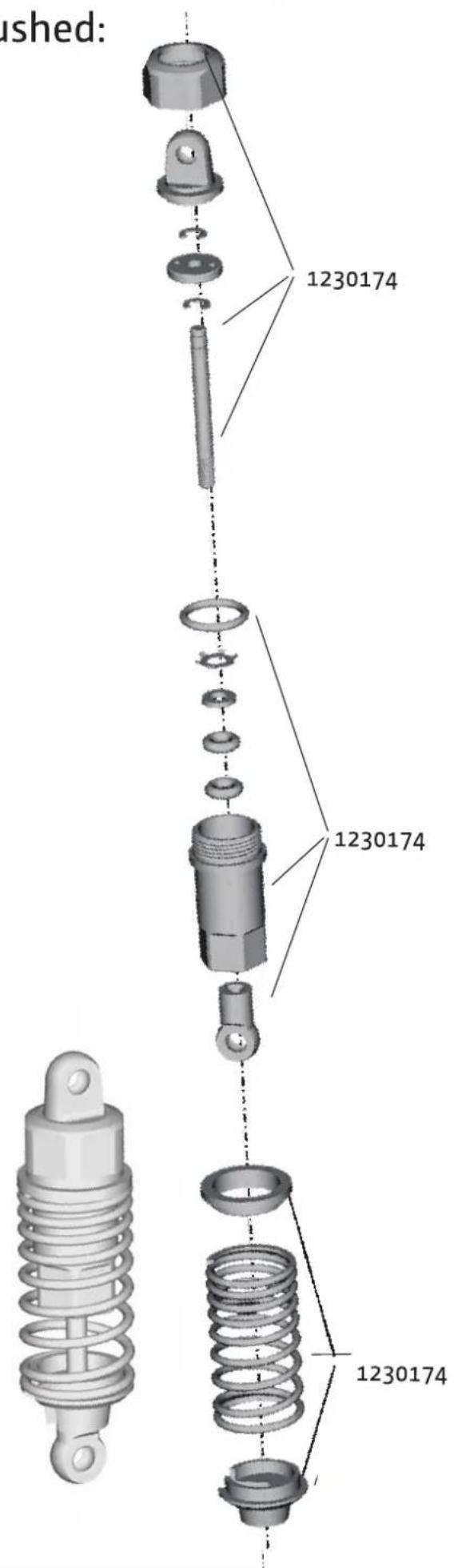 Absima ATC 3.4 BL - Shock assembly view / Zusammenbau Dämpfer - 1