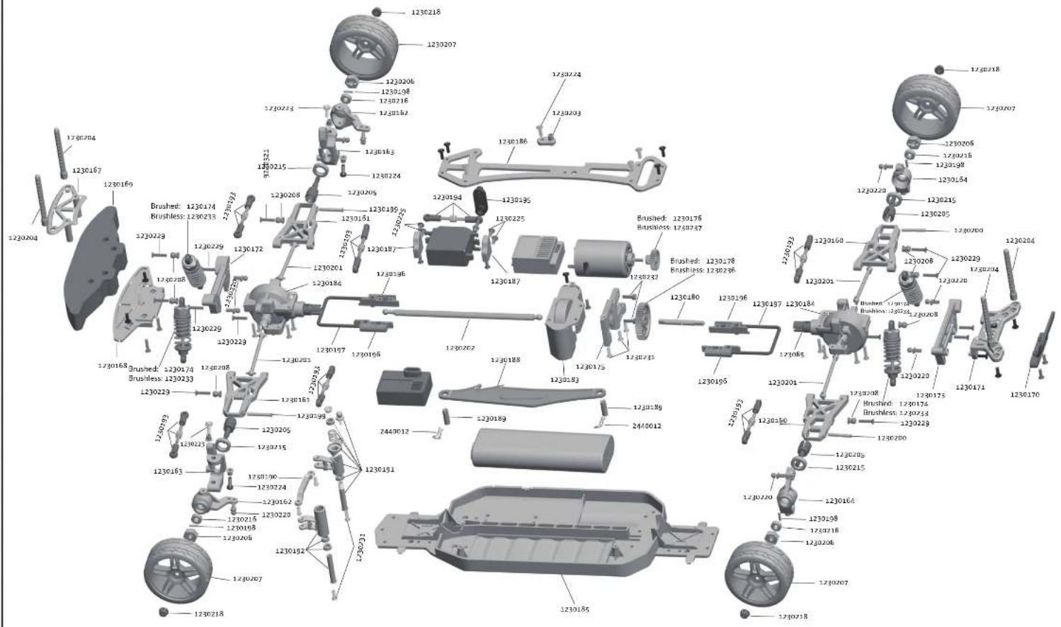 Absima ATC 3.4 BL - Shock assembly view / Zusammenbau Dämpfer - 3