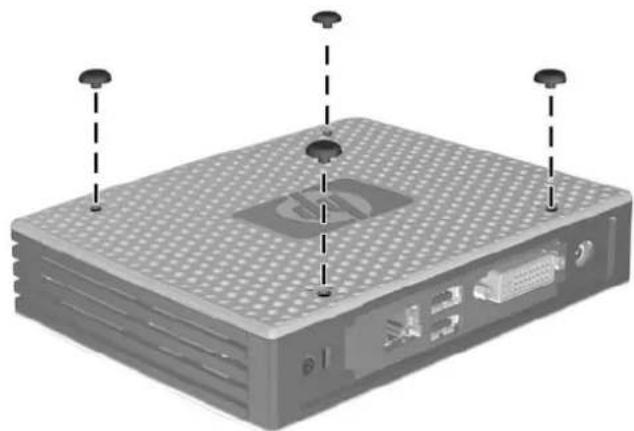 HP t5325 - Installation des pieds protecteurs - 1