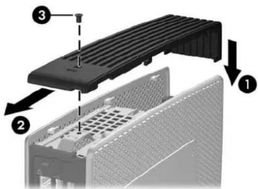 HP t5565 - Remise en place du cache du compartiment USB sécurisé - 1