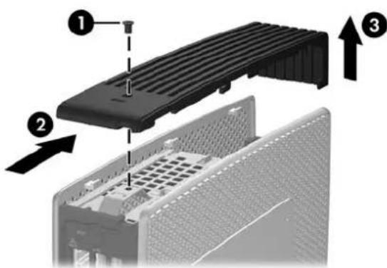 HP t5565 - Retrait du cache du compartiment USB sécurisé - 1