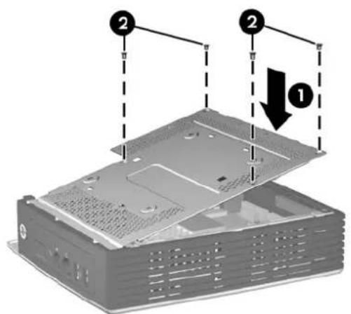 HP t5565 - Remise en place du capot latéral métallique et du panneau d'accès latéral - 1