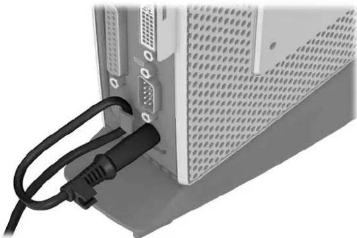 HP t5570 - Utilisation du support de fixation du cordon d'alimentation - 1