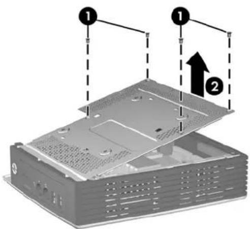 HP t5570 - Retrait du panneau d'accès latéral et du capot latéral métallique - 3