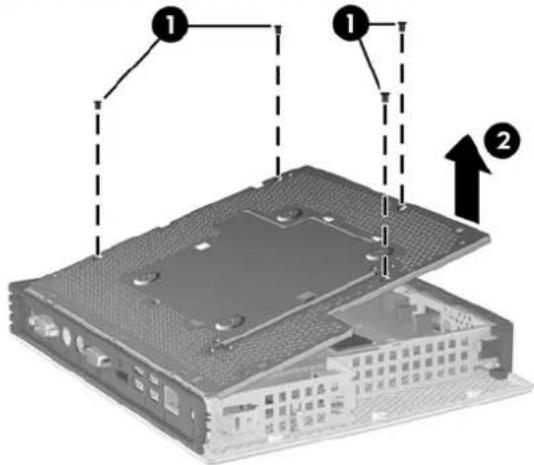 HP st5742 - Retrait du panneau d'accès latéral et du capot latéral métallique - 2