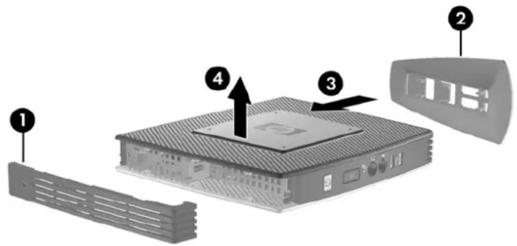 HP st5742 - Retrait du panneau d'accès latéral et du capot latéral métallique - 1