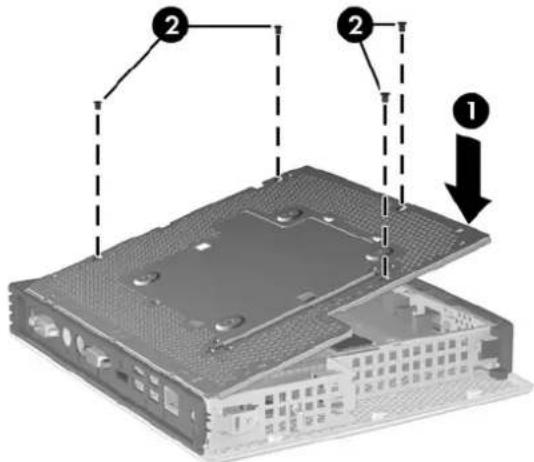 HP st5742 - Remise en place du capot latéral métallique et du panneau d'accès latéral - 1