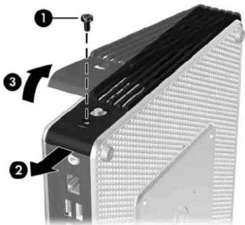 HP Compaq t5730 - Retrait du cache du compartiment USB sécurisé - 1