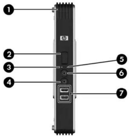 HP Compaq t5730 - Éléments du panneau avant - 1
