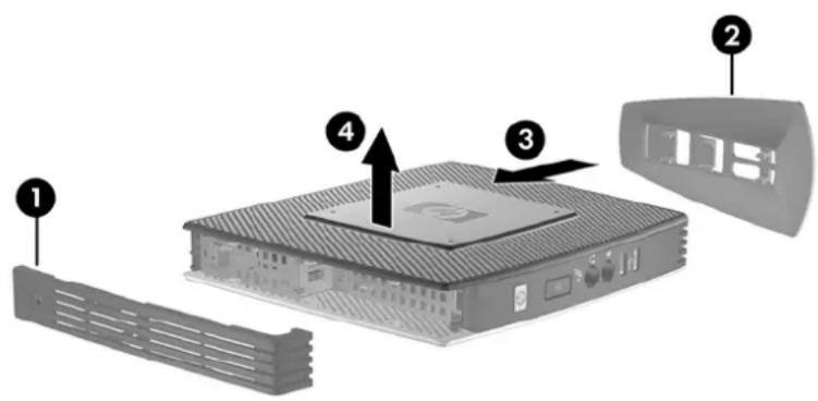 HP t5745 - Retrait du panneau d'accès latéral et du capot latéral métallique - 1