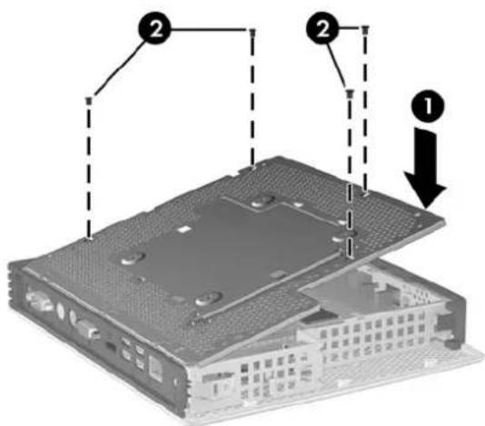 HP t5745 - Remise en place du capot latéral métallique et du panneau d'accès latéral - 1