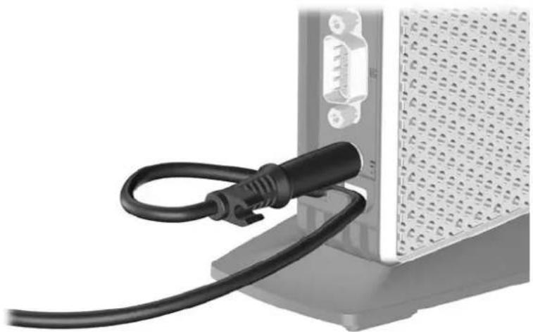 HP t5745 - Utilisation du support de fixation du cordon d'alimentation - 1