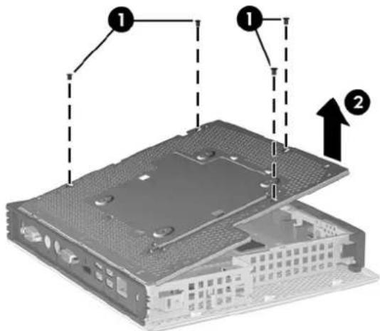 HP t5745 - Retrait du panneau d'accès latéral et du capot latéral métallique - 2