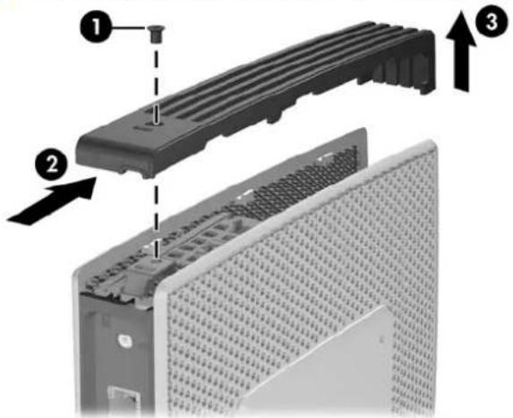 HP st5747 - Retrait du cache du compartiment USB sécurisé - 1
