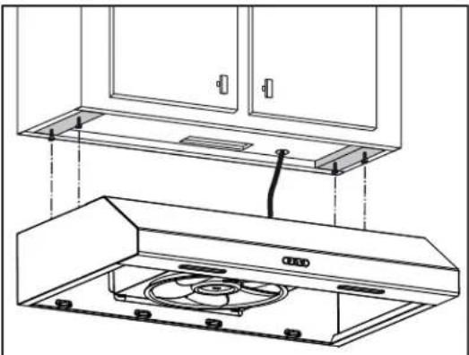 NuTone AHDA136SS - Installation de la hotte (installation standard) - 1