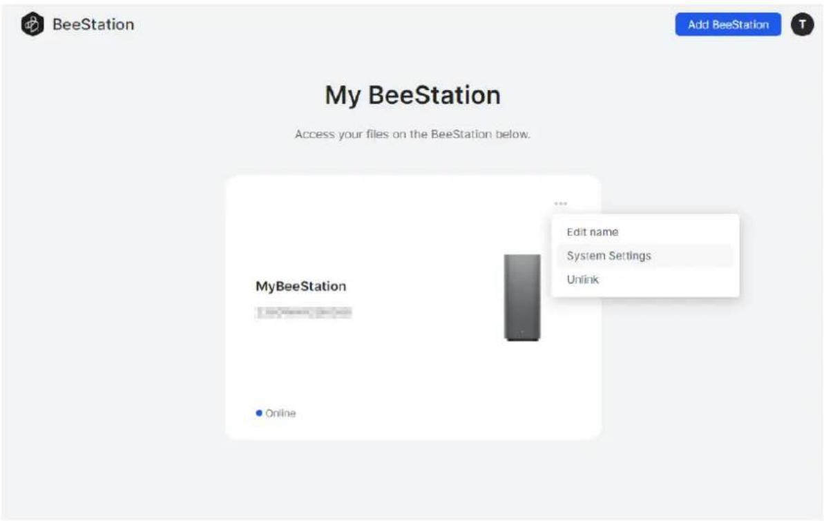 SYNOLOGY BeeStation BST150 - Désassocier via les paramètres système de BeeStation - 1