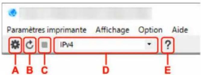 CANON Pixma G3571 - Éléments de la barre d'outils de l'écran Canon Wi-Fi Connection Assistant - 1